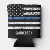 Polizeiretirement Thin Blue Line American Flag Dosenkühler (Rückseite)