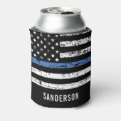 Polizeiretirement Thin Blue Line American Flag Dosenkühler (Kanne Rückseite)