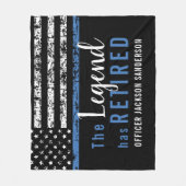 Polizeiretirement Thin Blue Line American Flag Fleecedecke (Vorderseite)