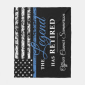 Polizeiretirement Thin Blue Line American Flag Fleecedecke (Vorderseite)
