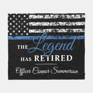 Polizeiretirement Thin Blue Line American Flag Fleecedecke