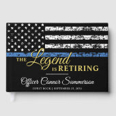 Polizeiretirement Thin Blue Line American Flag Gästebuch (Vorderseite)