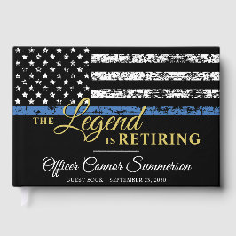 Polizeiretirement Thin Blue Line American Flag Gästebuch