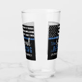 Polizeiretirement Thin Blue Line American Flag Glas (Links)