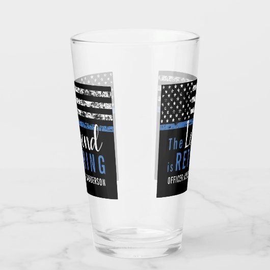 Polizeiretirement Thin Blue Line American Flag Glas (Rechts)
