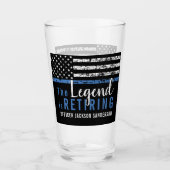 Polizeiretirement Thin Blue Line American Flag Glas (Vorderseite)