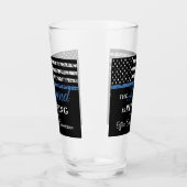 Polizeiretirement Thin Blue Line American Flag Glas (Links)