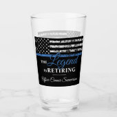 Polizeiretirement Thin Blue Line American Flag Glas (Vorderseite)