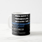 Polizeiretirement Thin Blue Line American Flag Kaffeetasse (Vorderseite Links)