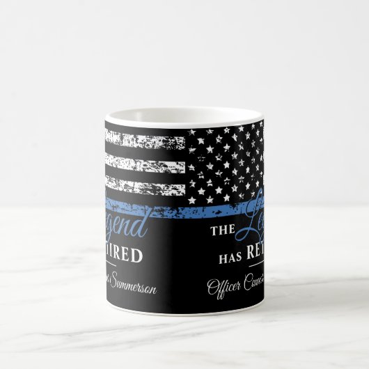 Polizeiretirement Thin Blue Line American Flag Kaffeetasse (Mittel)