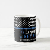 Polizeiretirement Thin Blue Line American Flag Kaffeetasse (VorderseiteRechts)