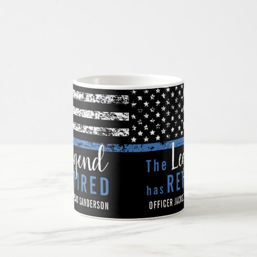 Polizeiretirement Thin Blue Line American Flag Kaffeetasse (Mittel)