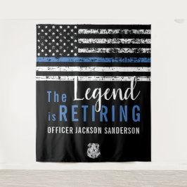 Polizeiretirement Thin Blue Line American Flag Wandteppich
