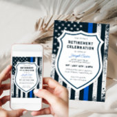 Polizeiretirement Thin Blue Line Flag Einladung