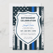 Polizeiretirement Thin Blue Line Flag Einladung (Vorderseite)