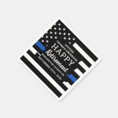 Polizeiretirement Thin Blue Line Polizeiflagge Serviette (Ecke)