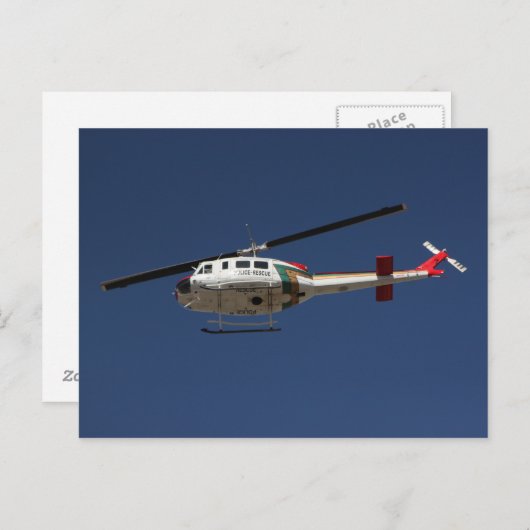 Polizeirettungshubschrauber Postkarte (Vorne/Hinten)