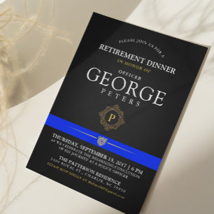 Polizeirezept-Dinner Monogram Black Einladung