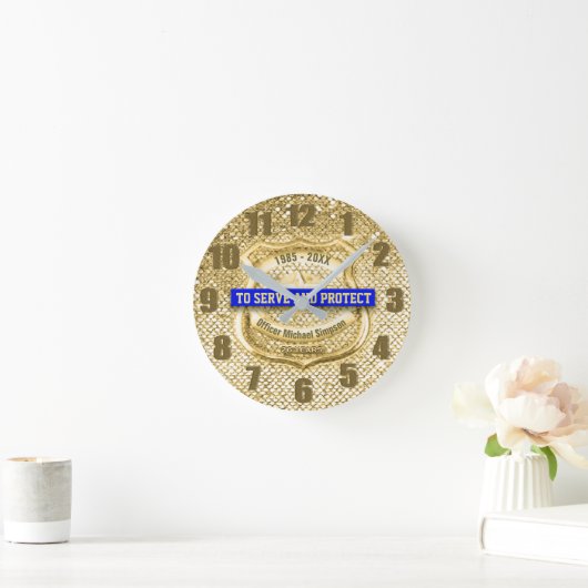 Polizeirezept Gold Custom Runde Wanduhr (Zuhause)