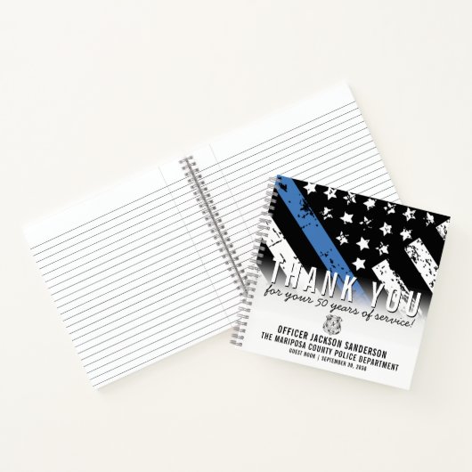 Polizeirezisionsjahrbuch Blue Line Gästebuch Notizblock (Innenseite)