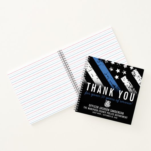 Polizeirezisionsjahrbuch Blue Line Gästebuch Notizblock (Innenseite)