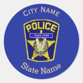 Polizeischild-Aufkleber Runder Aufkleber (Vorderseite)