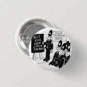 Polizeischule. Funny Cartoon Illustration Button (Vorne & Hinten)