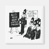 Polizeischule. Funny Cartoon Illustration Magnet (Vorne)