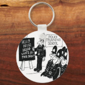 Polizeischule. Funny Cartoon Illustration Schlüsselanhänger (Vorderseite)