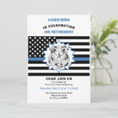 Polizeischutz Thin Blue Line Celebration Party Einladung (Stehend Vorderseite)