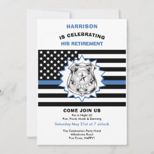 Polizeischutz Thin Blue Line Celebration Party Einladung