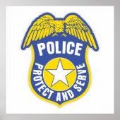 Polizeischutz und Abzeichen Poster (Vorne)