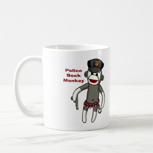 Polizeisock-Affe Kaffeetasse (Links)