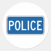Polizeistraße Runder Aufkleber (Vorderseite)