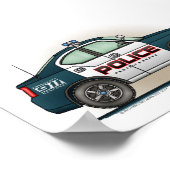 Polizeiüberwachungswagen Polizist Poster (Ecke)