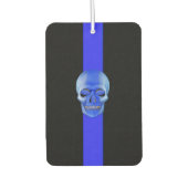 Polizeiunterstützer Thin Blue Line Skull Autolufterfrischer (Vorderseite)