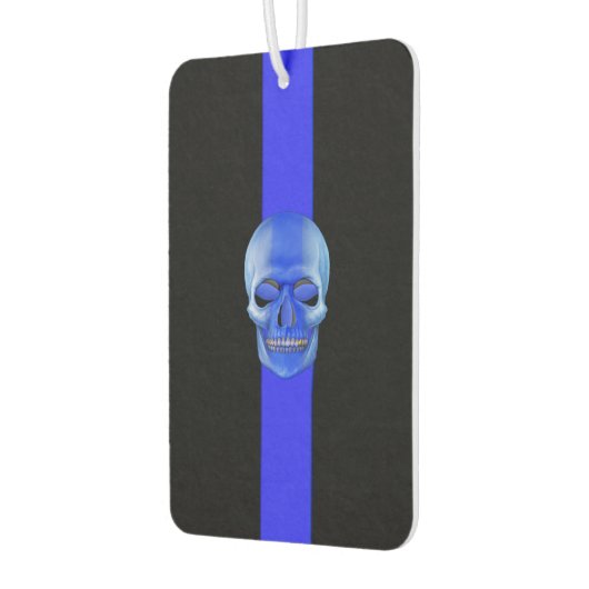 Polizeiunterstützer Thin Blue Line Skull Autolufterfrischer (Links)
