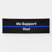 Polizeiunterstützung mit Thin Blue Line Symbolic L Banner (Horizontal)
