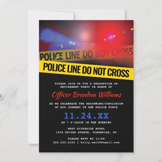 Polizeivollstreckungs-Party Einladung (Vorderseite)