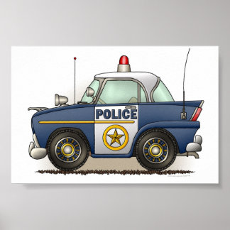 Polizeiwache Crusier Polizist Car Poster