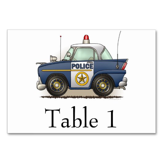 Polizeiwache Crusier Polizist Car Tischnummer (Rückseite)