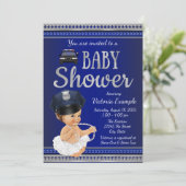 Polizeiwache Einladungen Mädchen Polizei (Stehend Vorderseite)