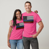 Polizeiwache und Feuerflagge T-Shirt (Unisex)