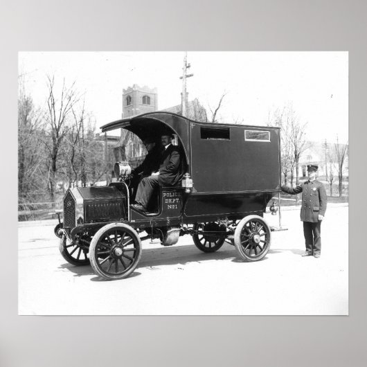 Polizeiwagen, 1909. Vintages Foto Poster (Vorne)