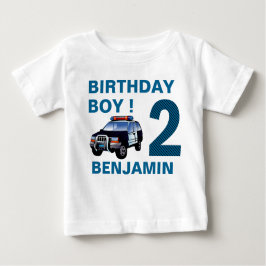 Polizeiwagen 2. Geburtstag Party Baby T-shirt