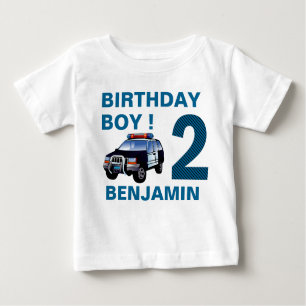 Polizeiwagen 2. Geburtstag Party Baby T-shirt