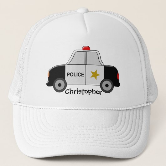 Polizeiwagen addieren gerade Namen Truckerkappe (Vorderseite)