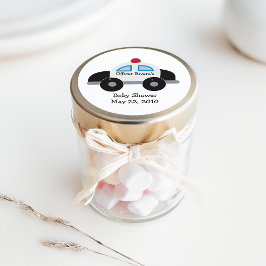 Polizeiwagen Baby-Dusche oder Geburtstags-Liebesst Runder Aufkleber