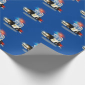 Polizeiwagen des Cartoon Geschenkpapier (Ecke)