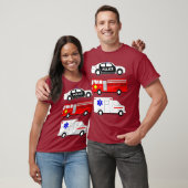 Polizeiwagen Feuerwehrwagen Erste Rettungskräfte T-Shirt (Unisex)